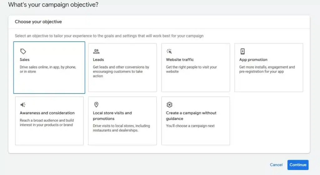 ۳. انتخاب هدف کمپین